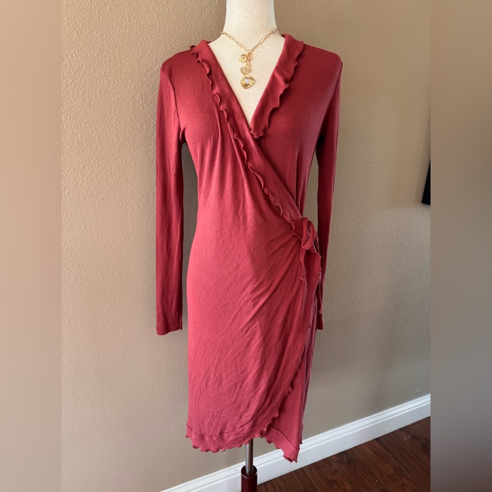 Elegant ASOS Rust Wrap Dress